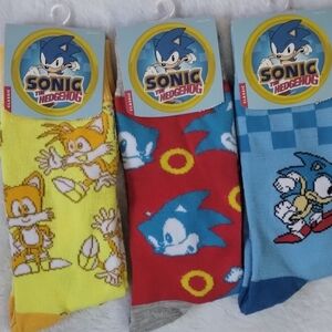 Sonic the Hedgehog Character Socks Set Of 3